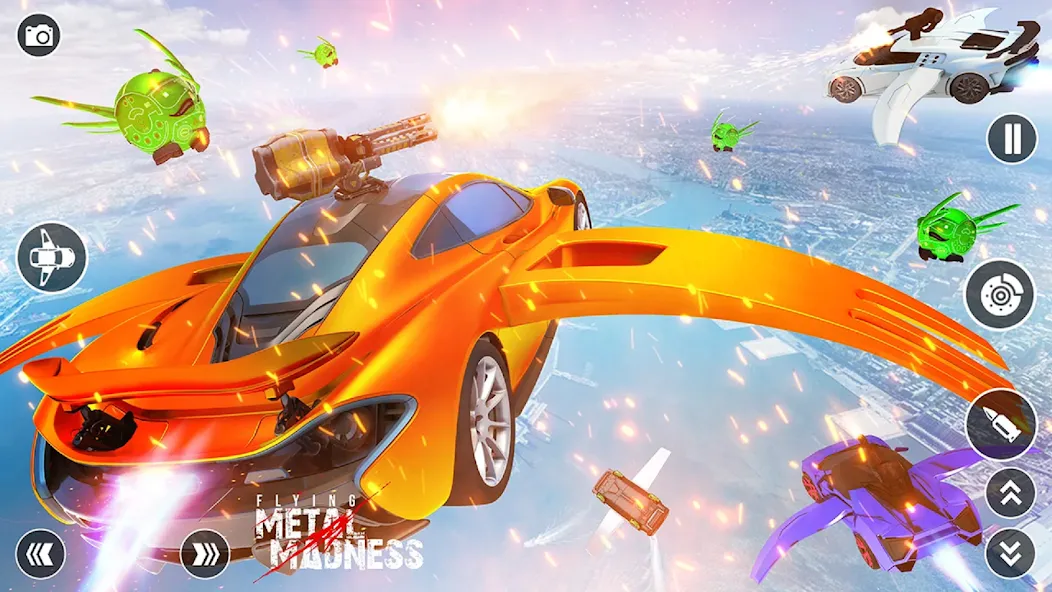 Flying Car Robot Shooting Game  [МОД Бесконечные монеты] Screenshot 3