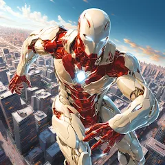 Скачать взломанную Super hero Flying iron jet man  [МОД Unlocked] - стабильная версия apk на Андроид