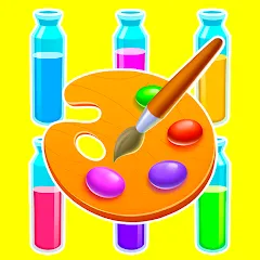 Взломанная Sort Paint: Water Sort Puzzle (Сорт Пэйнт)  [МОД Много монет] - стабильная версия apk на Андроид