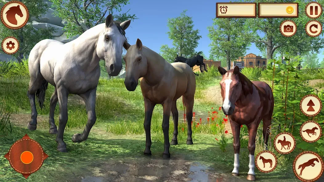 Virtual Wild Horse Family Sim (Виртуальное семейство диких лошадей)  [МОД Меню] Screenshot 1