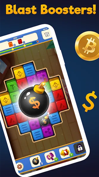 Crypto Blocks Puzzle Challenge  [МОД Много монет] Screenshot 3