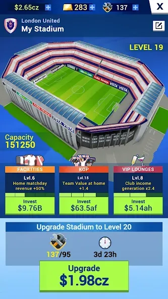 Idle Eleven - Soccer tycoon (Айдл Илевен)  [МОД Много денег] Screenshot 3