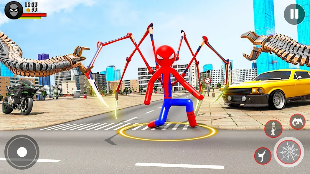 Spider Game-Stickman Rope Hero  [МОД Много монет] Screenshot 2