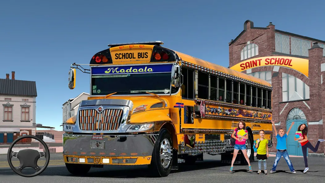 School Bus Transport Simulator (Школьный Автобусный Транспортный Симулятор)  [МОД Unlocked] Screenshot 1