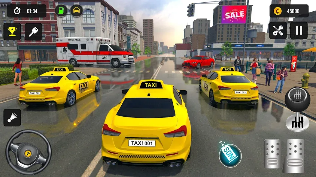 Taxi Simulator 3d Taxi Driver  [МОД Много монет] Screenshot 4