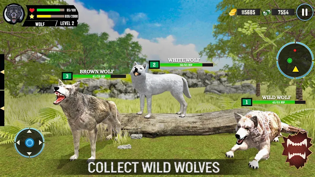 Wild Wolf Simulator Games  [МОД Unlimited Money] Screenshot 3