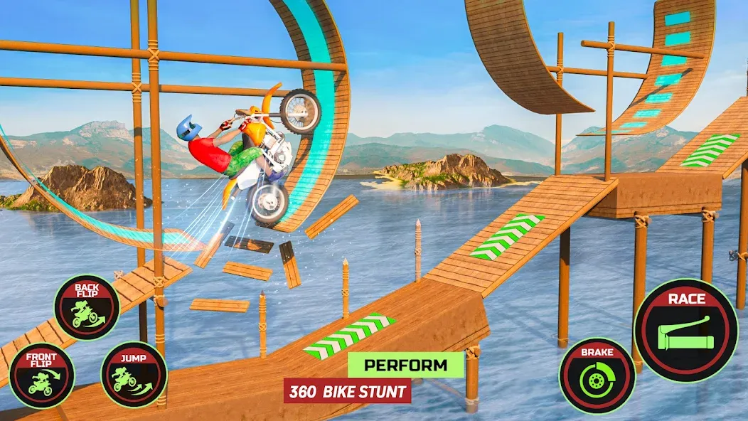 Motor Bike Stunt Racing Games (Мотор Байк Стант Гонки Игры)  [МОД Много денег] Screenshot 2