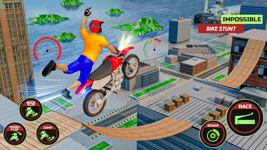 Motor Bike Stunt Racing Games (Мотор Байк Стант Гонки Игры)  [МОД Много денег] Screenshot 3