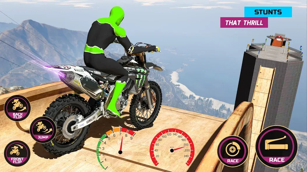 Racing Bike Stunt Games Master (Гонки на мотоциклах Мастер игр в трюки)  [МОД Unlimited Money] Screenshot 2