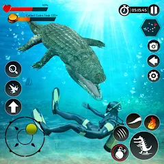 Взломанная Hungry Animal Crocodile Games  [МОД Menu] - полная версия apk на Андроид