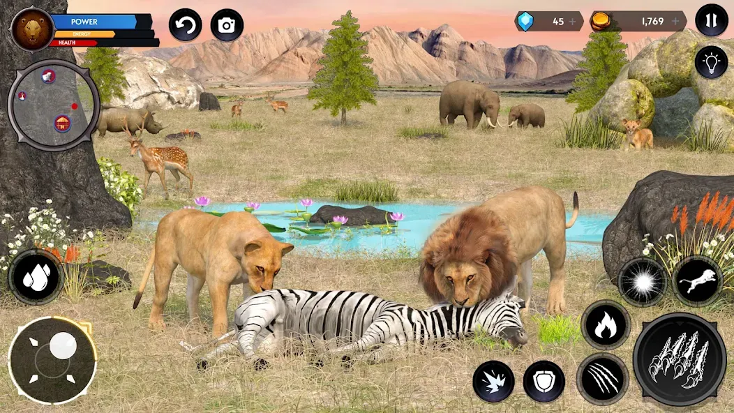 Lion Simulator Wild Lion Games  [МОД Меню] Screenshot 2