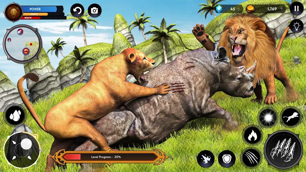 Lion Simulator Wild Lion Games  [МОД Меню] Screenshot 3