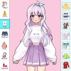 Скачать взломанную Anime Dress Up and Makeup Game  [МОД Mega Pack] - стабильная версия apk на Андроид