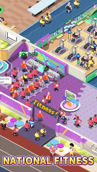 Fitness Club Tycoon (Фитнес Клуб Тайкун)  [МОД Бесконечные деньги] Screenshot 2