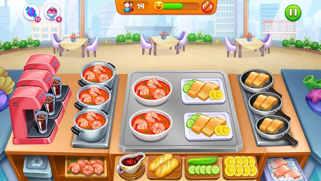 Cooking Restaurant Food Games  [МОД Бесконечные монеты] Screenshot 1