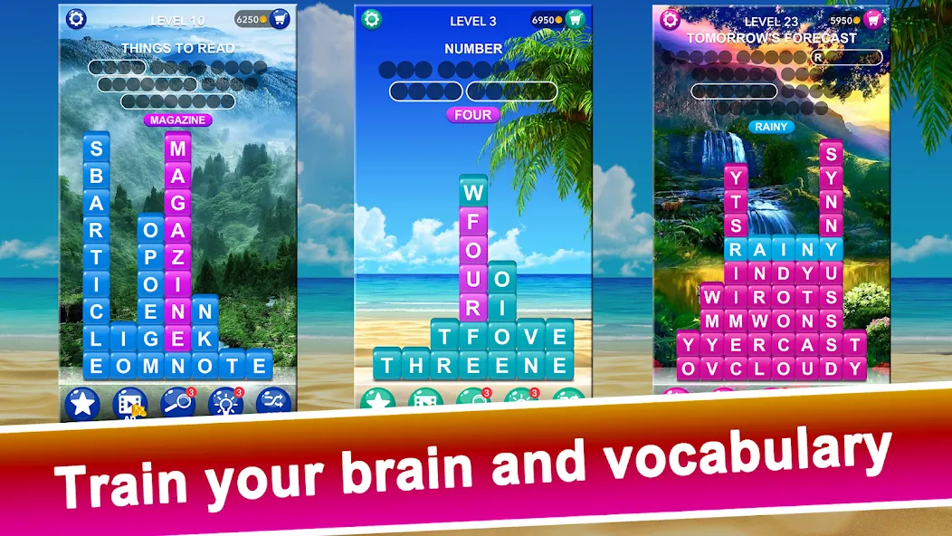 Word Tiles :Hidden Word Search  [МОД Бесконечные монеты] Screenshot 4