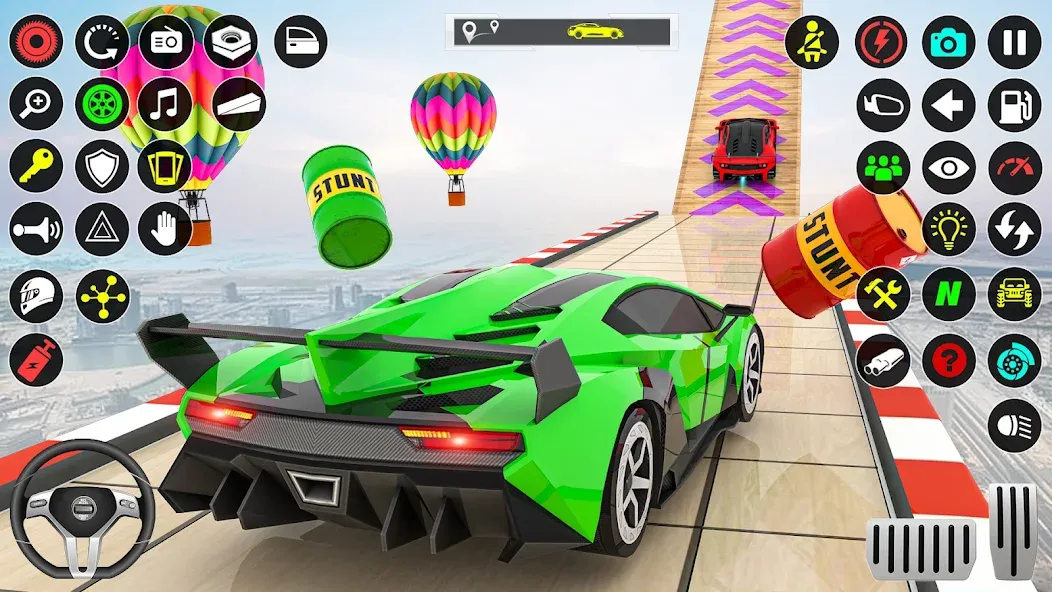 GT Car Stunt Race: Mega Ramps (Джи Ти Кар Стант Рейс)  [МОД Бесконечные деньги] Screenshot 1