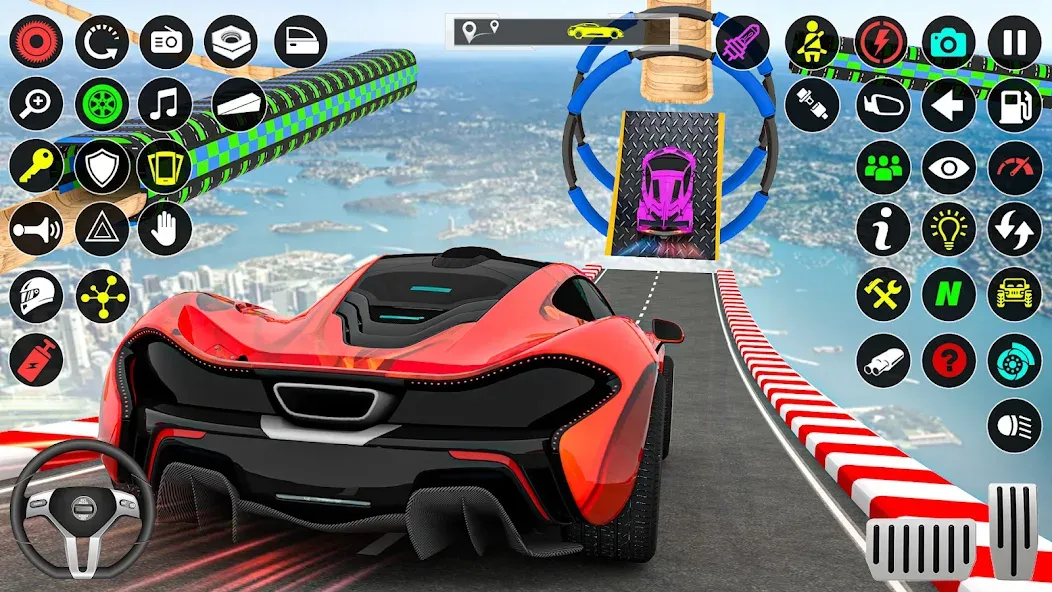 GT Car Stunt Race: Mega Ramps (Джи Ти Кар Стант Рейс)  [МОД Бесконечные деньги] Screenshot 4