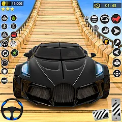 Взломанная GT Car Stunt Race: Mega Ramps (Джи Ти Кар Стант Рейс)  [МОД Бесконечные деньги] - последняя версия apk на Андроид