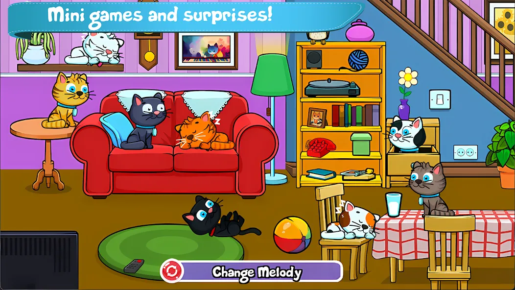 Cat Piano Meow - Sounds & Game  [МОД Unlimited Money] Screenshot 2