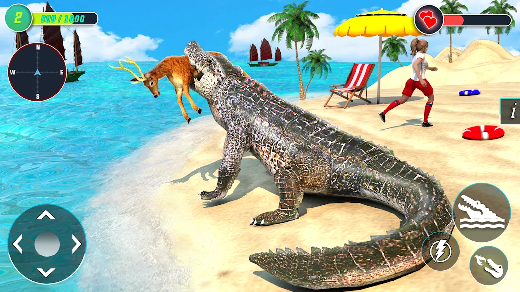 Crocodile Games: Animal Games  [МОД Unlimited Money] Screenshot 1