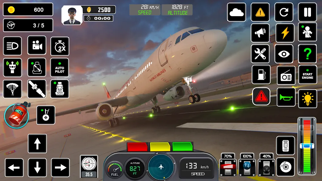 Pilot Flight Simulator Games  [МОД Бесконечные монеты] Screenshot 1