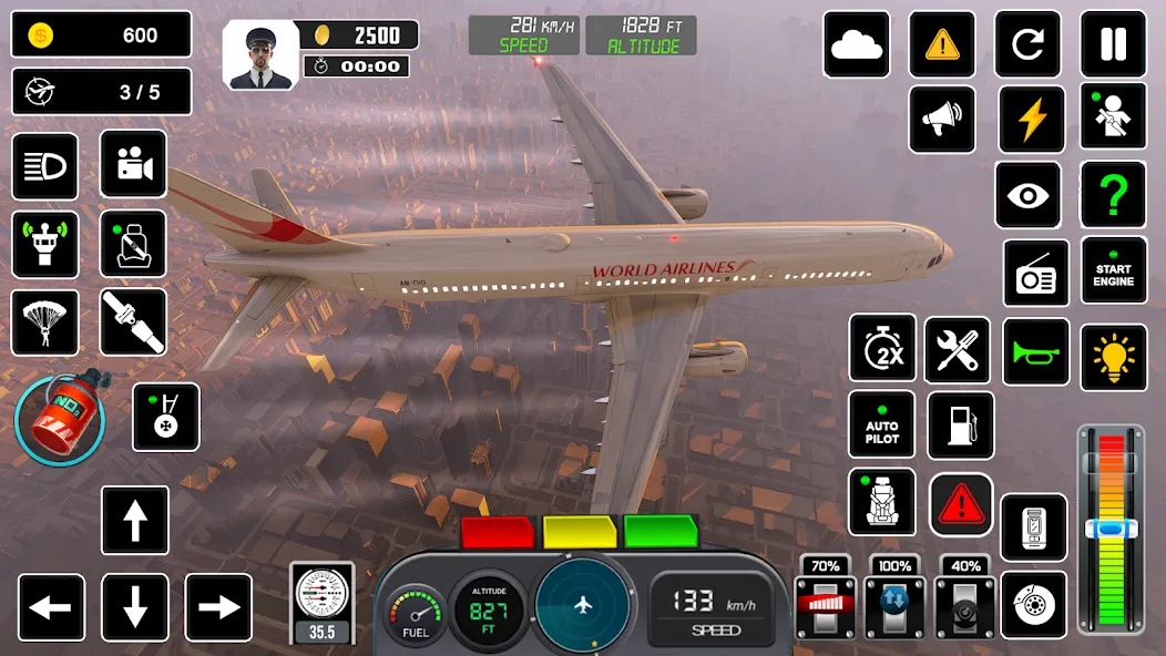 Pilot Flight Simulator Games  [МОД Бесконечные монеты] Screenshot 2