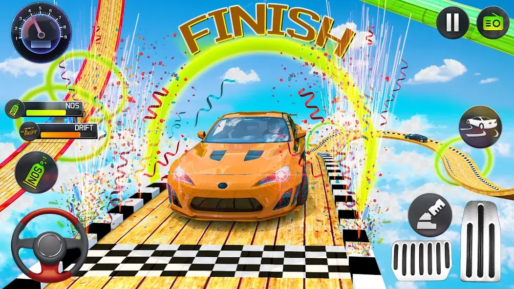 Mega Ramp Car Stunts Race Game  [МОД Много монет] Screenshot 4