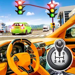 Взломанная Modern Car Driving School Game  [МОД Все открыто] - последняя версия apk на Андроид