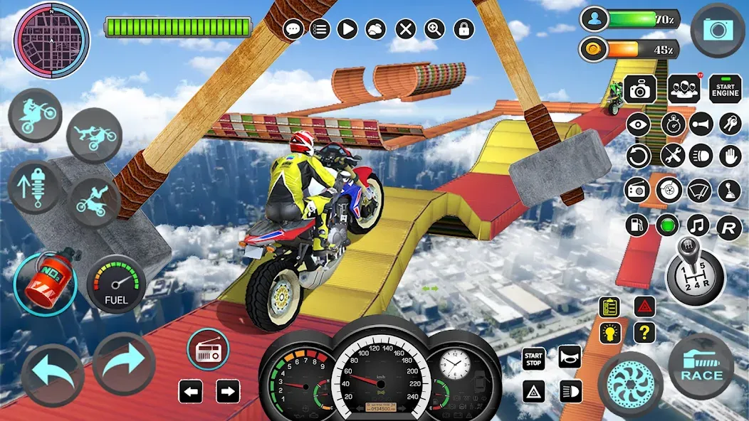 Mega Ramp Bike Stunts Games 3D  [МОД Бесконечные деньги] Screenshot 4