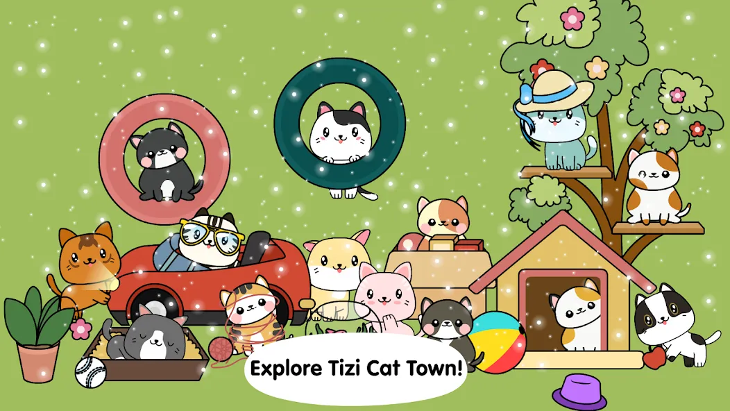 My Cat Town - Tizi Pet Games  [МОД Много денег] Screenshot 1