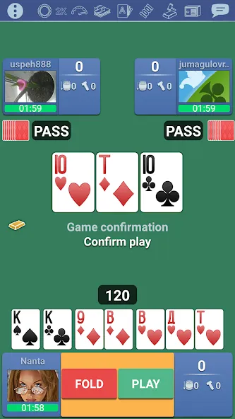 Thousand 1000 Online card game  [МОД Много монет] Screenshot 1