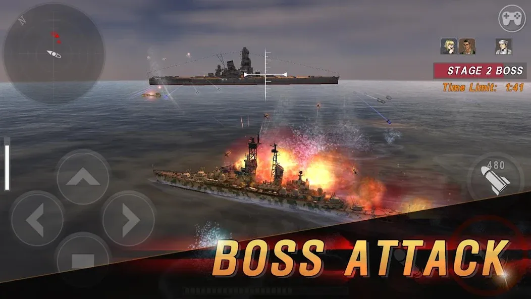 WARSHIP BATTLE:3D World War II  [МОД Mega Pack] Screenshot 5