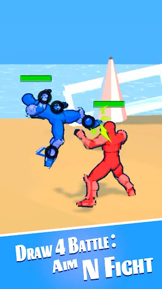 Draw 4 Battle: Aim N Fight (Драв 4 Баттл)  [МОД Бесконечные монеты] Screenshot 1