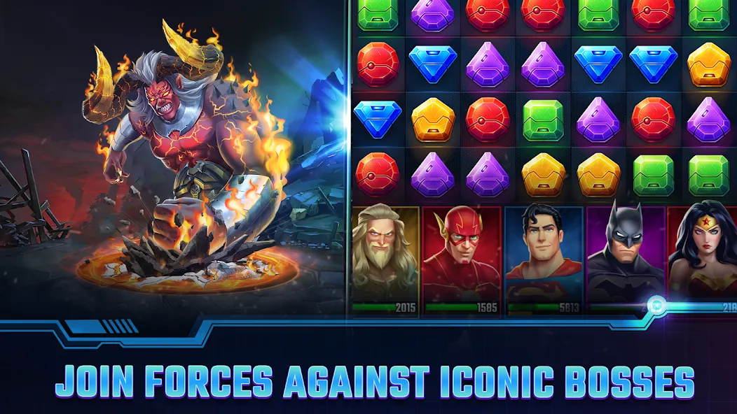 DC Heroes & Villains: Match 3  [МОД Все открыто] Screenshot 4