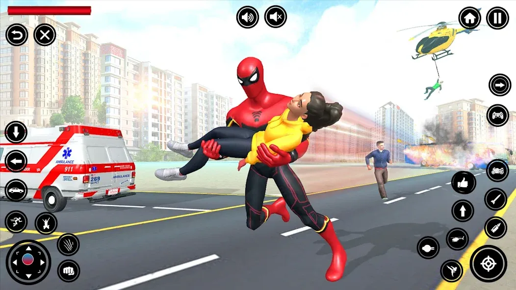 Flying Spider Rope Hero Fight (Флайинг Спайдер Роп Хиро Файт)  [МОД Бесконечные монеты] Screenshot 2