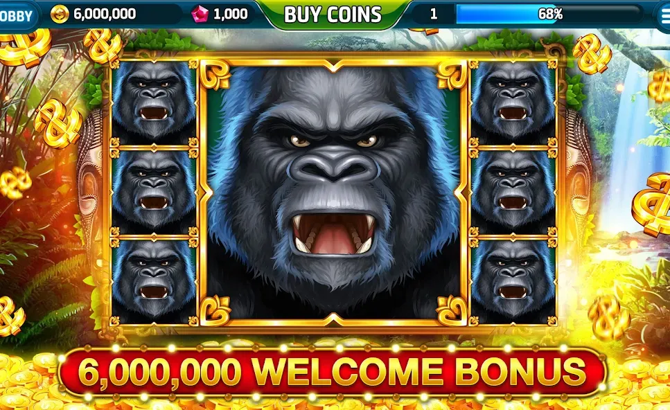 Ape Slots: Vegas Casino Deluxe  [МОД Unlimited Money] Screenshot 1