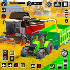 Скачать взломанную Tractor Farming Game Harvester  [МОД Menu] - стабильная версия apk на Андроид