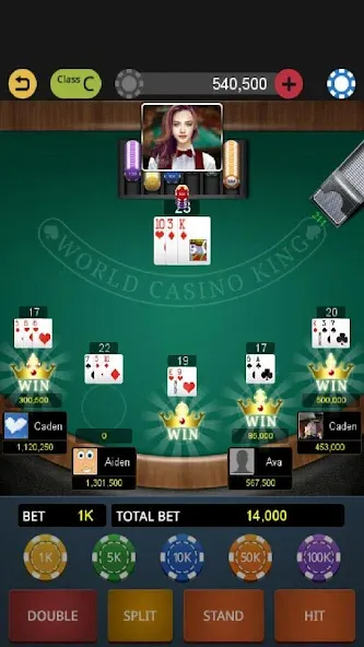 World Blackjack King  [МОД Unlimited Money] Screenshot 2