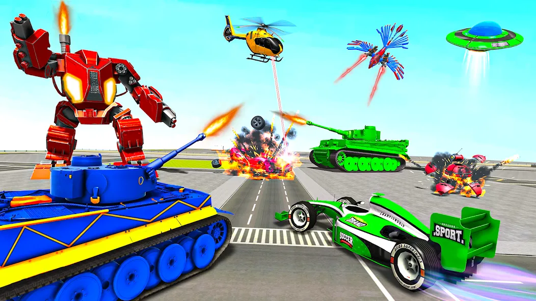 Tank Robot Game Army Games (армейский танк робот трансформационная игра)  [МОД Меню] Screenshot 5