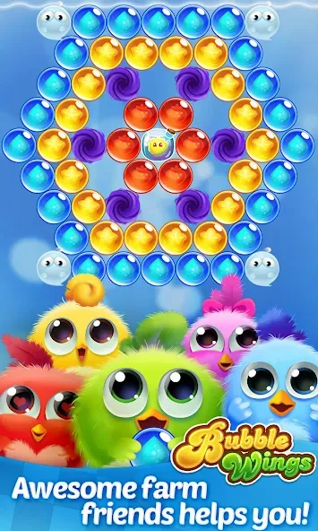 Bubble Wings: bubble shooter (Бабл Вингс)  [МОД Unlocked] Screenshot 4