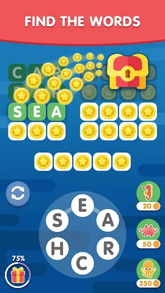 Word Search Sea: Word Puzzle  [МОД Mega Pack] Screenshot 1