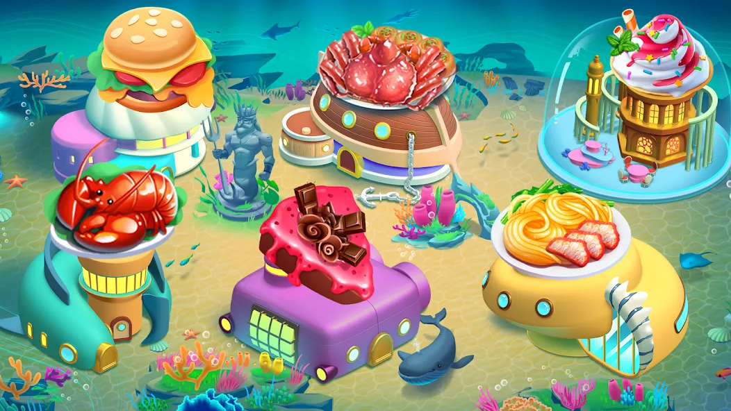 Cooking Aquarium - A Star Chef (Кукинг Аквариум)  [МОД Menu] Screenshot 1