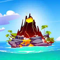 Взломанная Volcano Island - Sim Game (Вулканический остров)  [МОД Много денег] - стабильная версия apk на Андроид