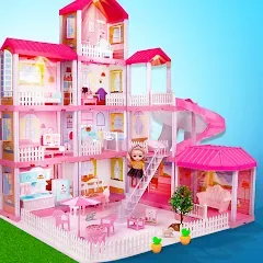 Скачать взломанную Girl Doll House Design Games (Дизайнерские игры для девочек Домик для кукол)  [МОД Много денег] - стабильная версия apk на Андроид