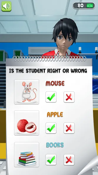 Anime School Teacher Simulator  [МОД Много монет] Screenshot 2