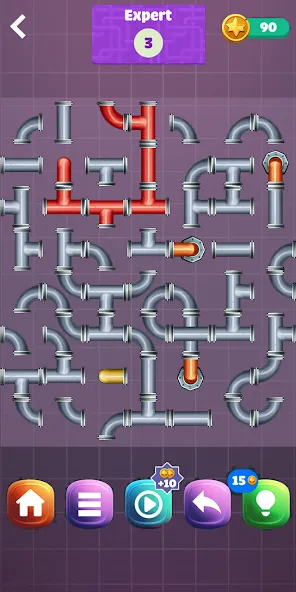 Pipe Puzzle Connect (Пайп Пазл Коннект)  [МОД Бесконечные деньги] Screenshot 1