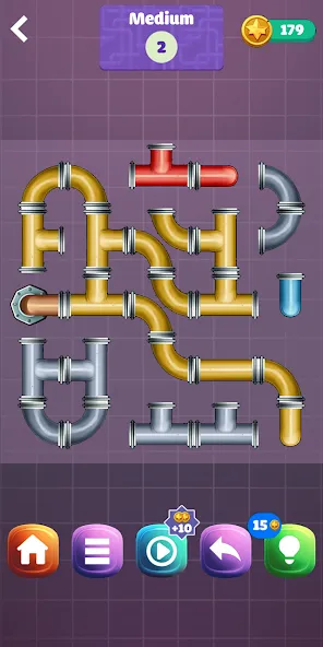 Pipe Puzzle Connect (Пайп Пазл Коннект)  [МОД Бесконечные деньги] Screenshot 3