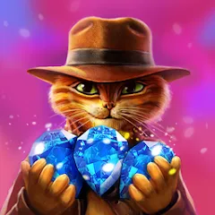 Скачать взломанную Indy Cat: Match 3 Adventure  [МОД Все открыто] - последняя версия apk на Андроид