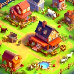 Скачать взломанную Country Valley Farming Game (Парадайз Хей Фарм Айленд)  [МОД Много монет] - последняя версия apk на Андроид